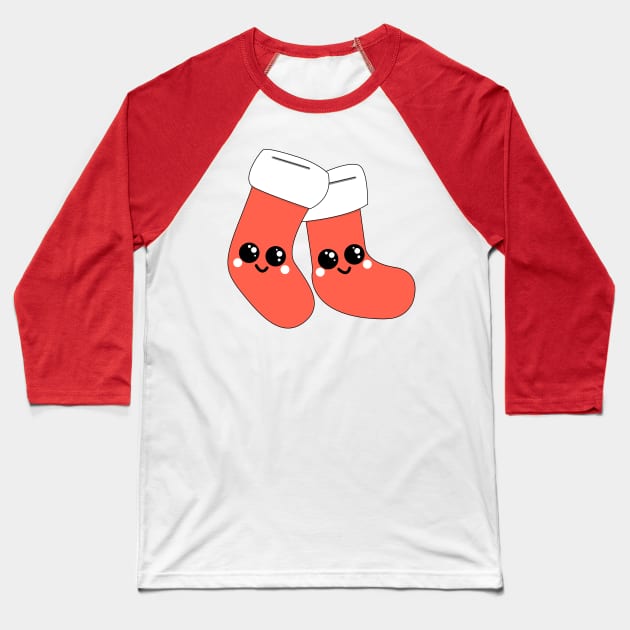 Christmas Stocking Baseball T-Shirt by theladyernestember